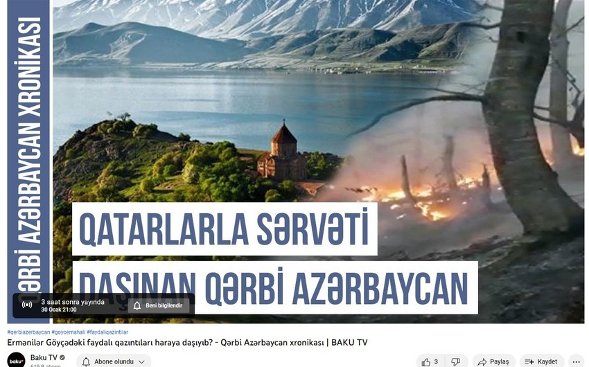 На Baku Tv дан старт проекту Хроника Западного Азербайджана