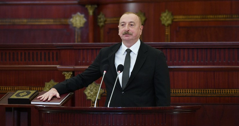 Президент Ильхам Алиев принес присягу и выступил на инаугурации с речью
