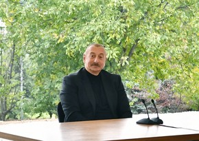 President Aliyev: We will try to finish restoration work as soon as possible, so that you can return to this heavenly place