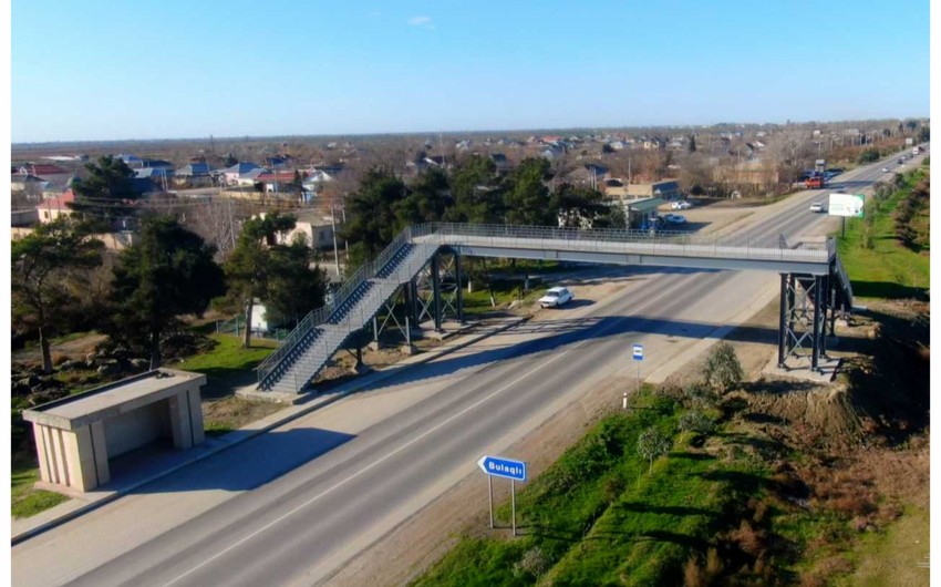 Sabirabadda yeni yerüstü piyada keçidinin inşası yekunlaşıb