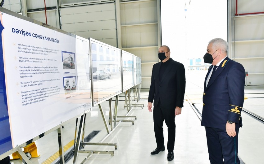 Ilham Aliyev attends opening of Azerbaijan Railways locomotive depot