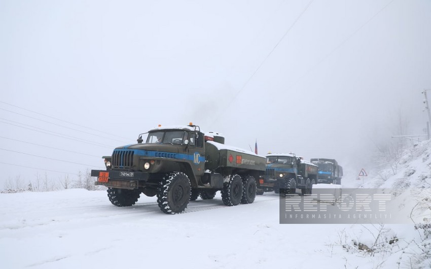 Total of 62 vehicles of peacekeepers freely move through Khankandi-Lachin road 