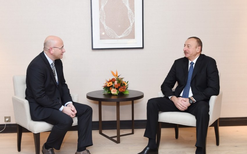 President Ilham Aliyev meets with President of Europe Selling & Market Operations at Procter & Gamble in Davos