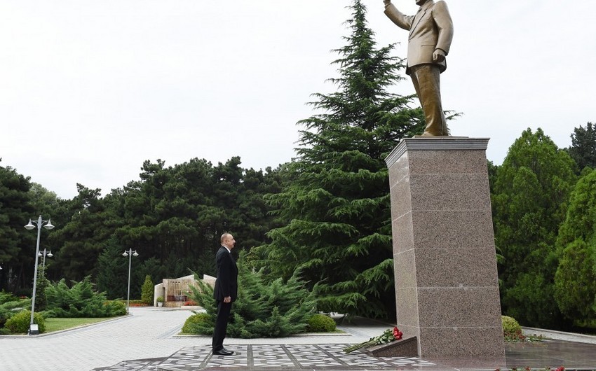 Президент Ильхам Алиев прибыл в город Нафталан