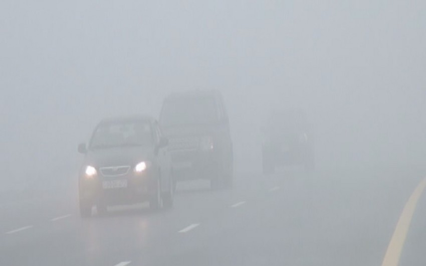 Туман создал трудности на трассе Баку-Шемаха - ФОТО
