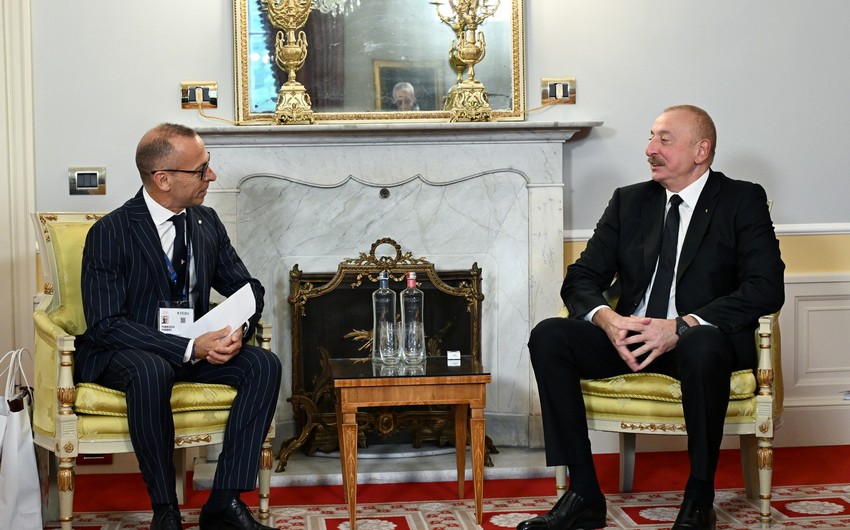 President Ilham Aliyev meets with CEO of Italy's Ansaldo Energia in Cernobbio