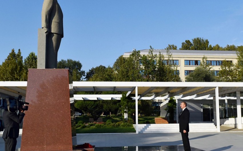 Президент Ильхам Алиев прибыл в Мингячевир