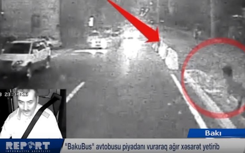 В Баку автобус BakuBus сбил пешехода - ВИДЕО