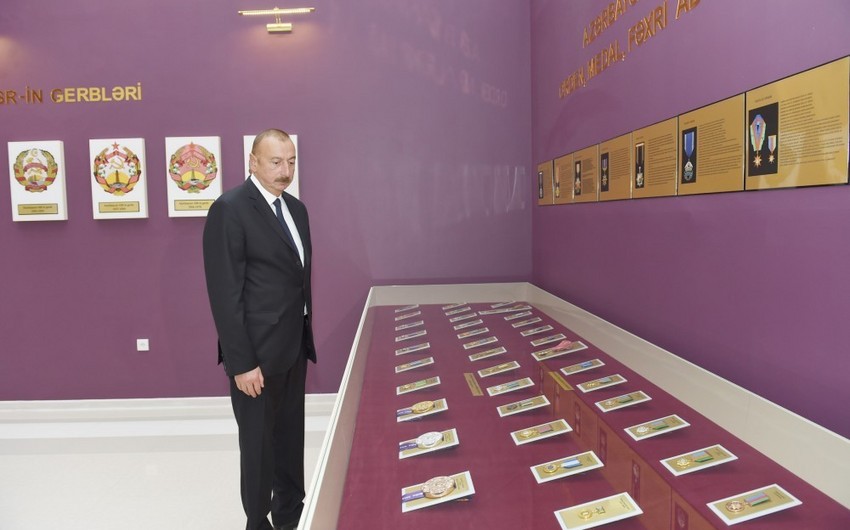 Президент Ильхам Алиев принял участие в открытии Музея флага в Билясуваре