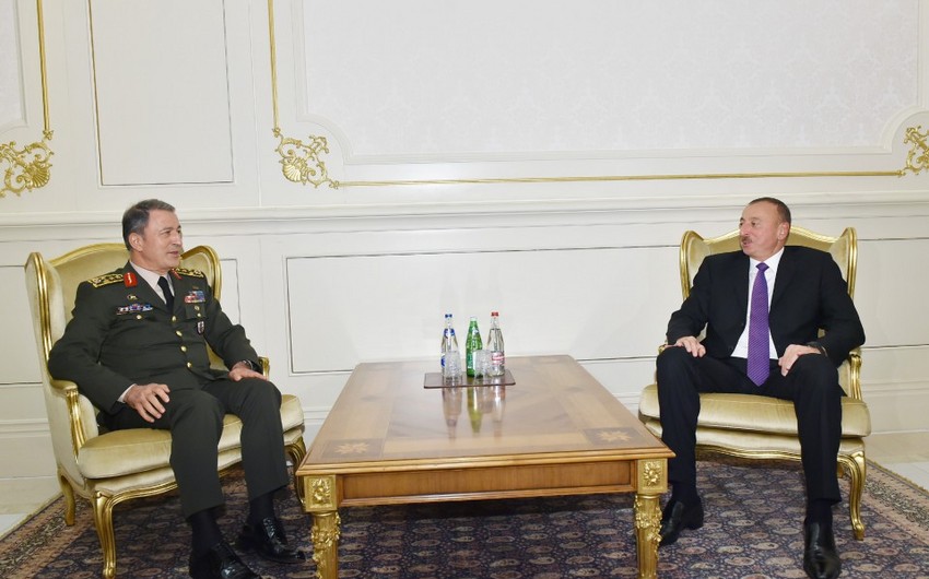 President Ilham Aliyev receives a delegation led by Chief of General Staff of Turkish Armed Forces