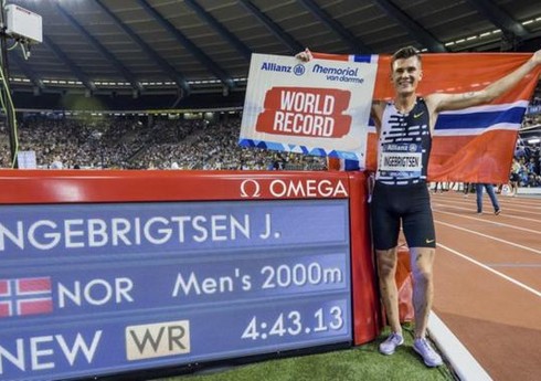 Норвежский бегун побил мировой рекорд 24-летней давности на дистанции 2 000 м