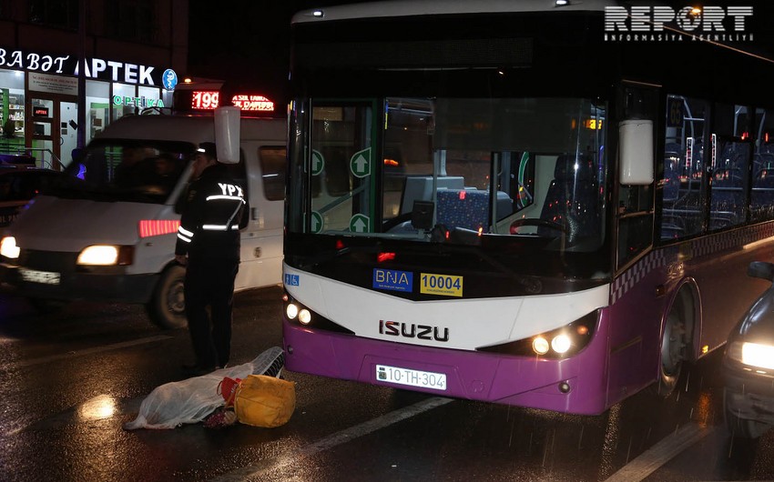 В Баку автобус насмерть сбил пожилую женщину на пешеходном переходе - ФОТО - ВИДЕО - ОБНОВЛЕНО