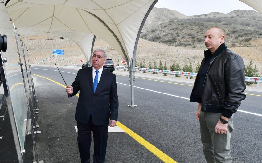 Президент Азербайджана принял участие в открытии дороги Талыш-Тапгарагоюнлу-санаторий Гашалты