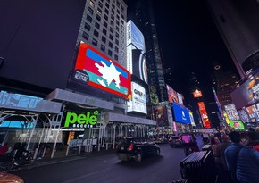 “Times Square” meydanında Azərbaycanın ərazi bütövlüyünün əks olunduğu xəritə nümayiş olunub