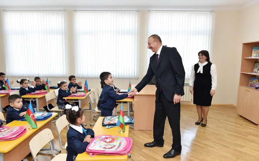 Президент Ильхам Алиев: Наша цель состоит в том, чтобы все школы перешли на единую смену