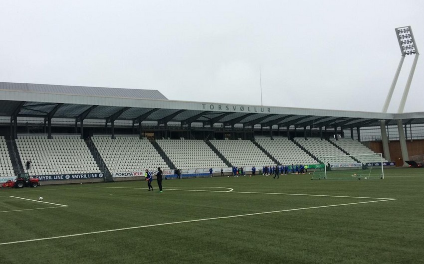 Сборная Фарерских островов вышла на открытую тренировку перед матчем с Азербайджаном