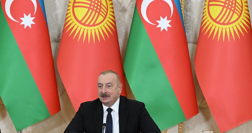 Президент Ильхам Алиев поблагодарил Кыргызстан за поддержку в восстановлении освобожденных территорий