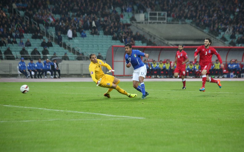 Сборная Азербайджана уступила сборной Италии в рамках отборочного раунда чемпионата Европы-2016 – ФОТО