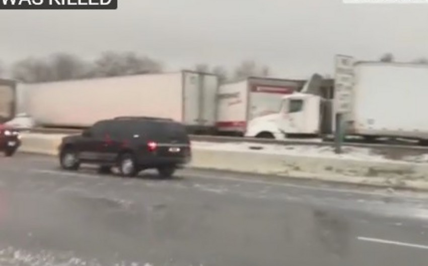ABŞ-ın Baltimor şəhərində yolların buz bağlaması səbəbindən 145 avtomobil toqquşub - VİDEO