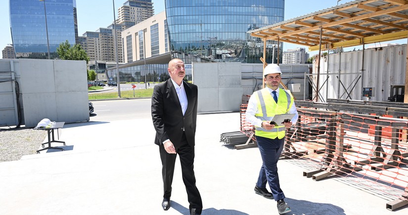 President Ilham Aliyev inspects progress of Victory Park construction in Baku