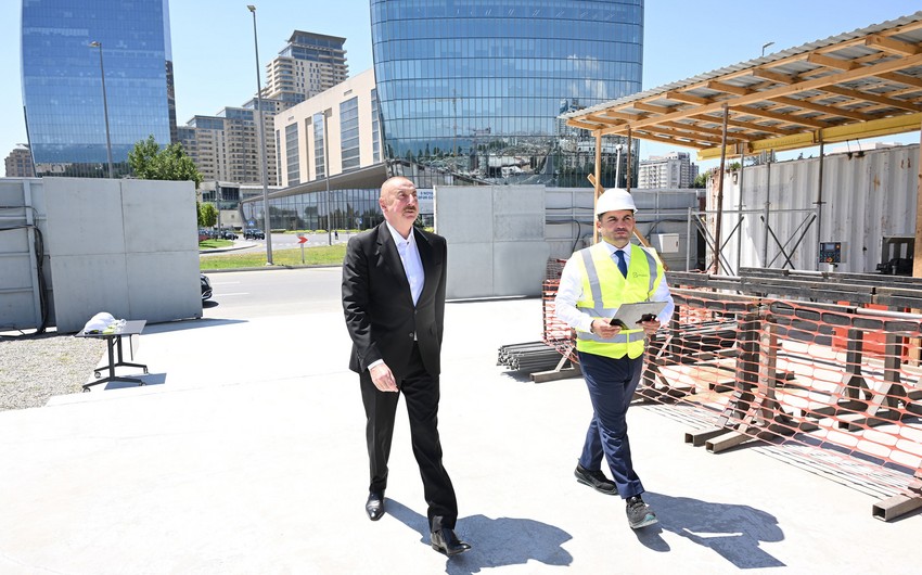 President Ilham Aliyev inspects progress of Victory Park construction in Baku