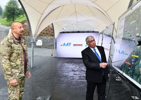 Prezident Toğanalı-Kəlbəcər avtomobil yolunda inşa edilən iki tunelin tikintisi ilə tanış olub - YENİLƏNİB