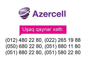 Number of children referred to Children Hotline Service of Azercell announced