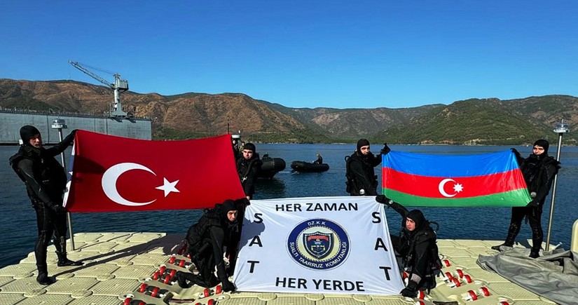 Türkiyə və Azərbaycan hərbçiləri  xüsusi dəniz minalarının quraşdırılması üzrə tapşırıqlar icra ediblər