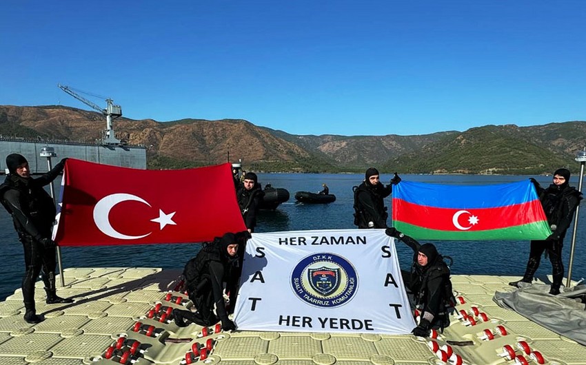 Türkiyə və Azərbaycan hərbçiləri  xüsusi dəniz minalarının quraşdırılması üzrə tapşırıqlar icra ediblər