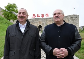 Состоялся совместный обед президентов Азербайджана и Беларуси в Шуше