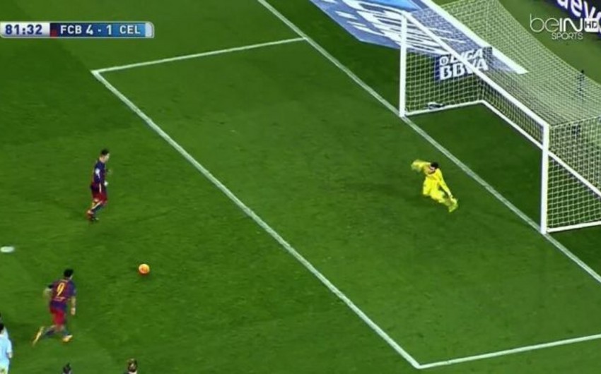 Unusual penalty kick shot in Barcelona - Celta match - VIDEO