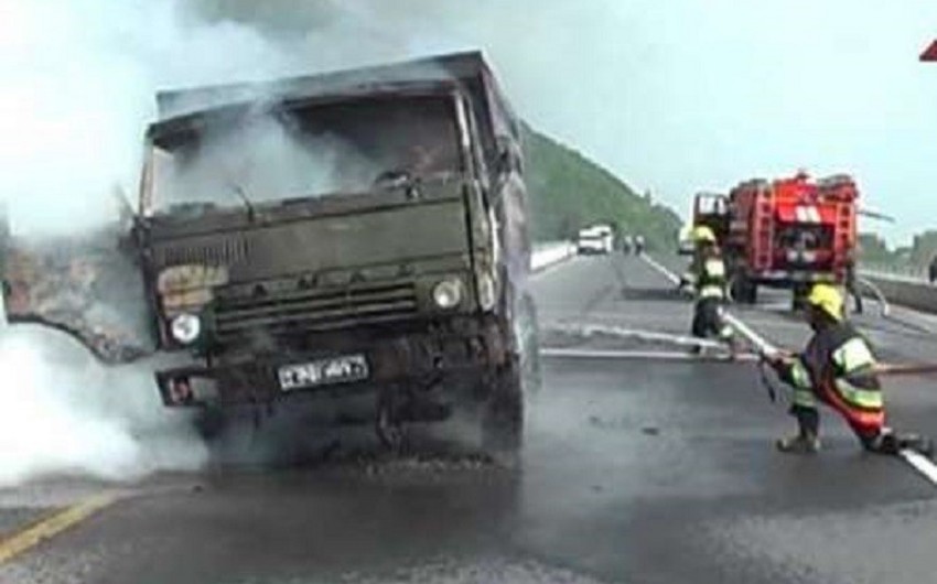 В Горанбое сгорел грузовик