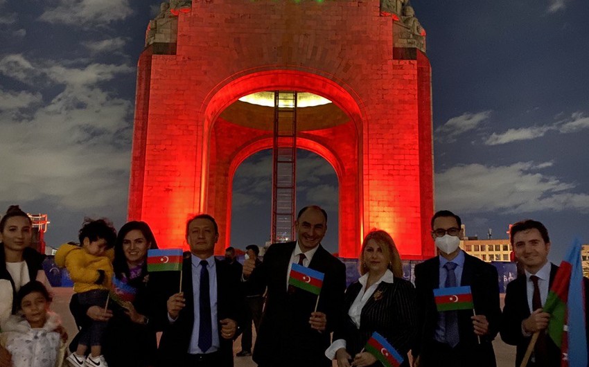 Capital of Mexico illuminated in Azerbaijani flag’s colors