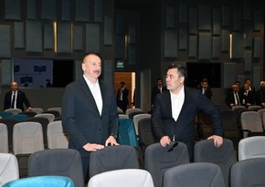 Azərbaycan və Qırğızıstan prezidentləri Ağdam Konfrans Mərkəzi ilə tanış olublar