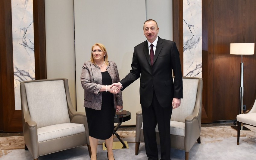Prezident İlham Əliyev Maltanın Prezidenti Mari-Luiz Koleyro Preka ilə görüşüb