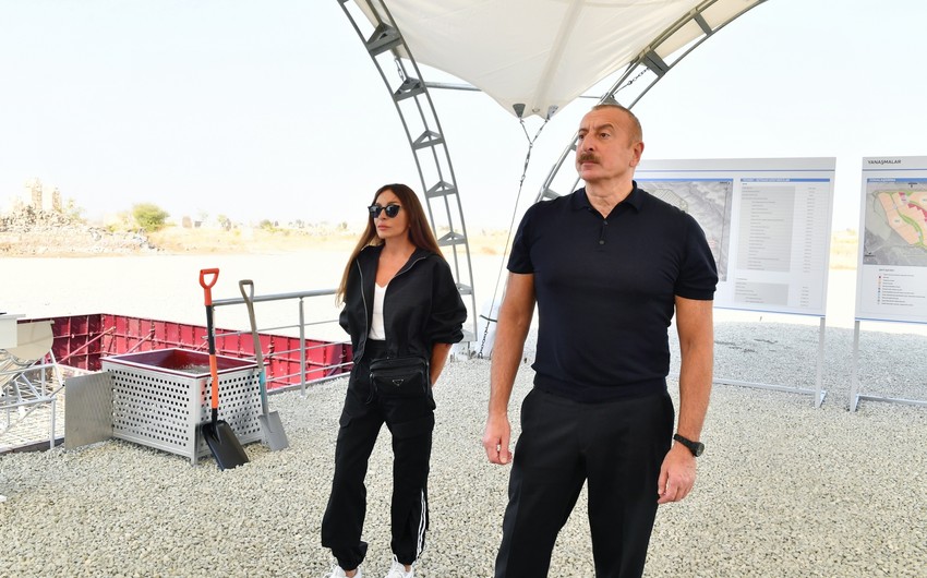 President Ilham Aliyev, First Lady Mehriban Aliyeva attend groundbreaking ceremony for Khidirli village