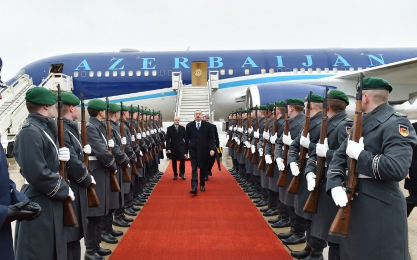 ​Президент Ильхам Алиев прибыл с рабочим визитом в Германию