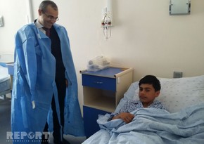 ​Azerbaijani Education Minister visits a schoolboy injured by Armenians in Barda - PHOTOS