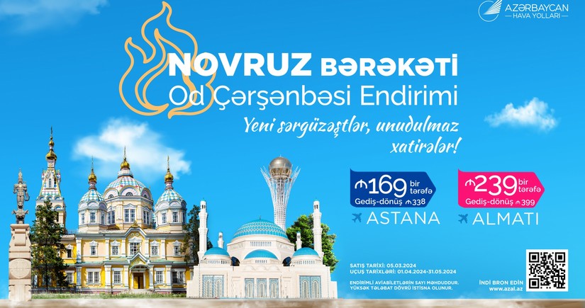 AZAL offers discounts on flights to Almaty and Astana