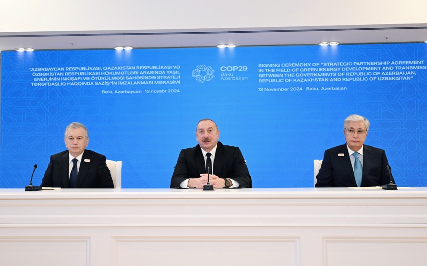 Trilateral meeting of Presidents of Azerbaijan, Kazakhstan and Uzbekistan held in Baku