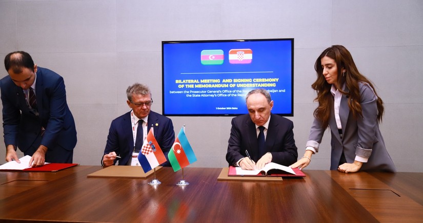 Prosecutors general of Azerbaijan, Croatia ink memo