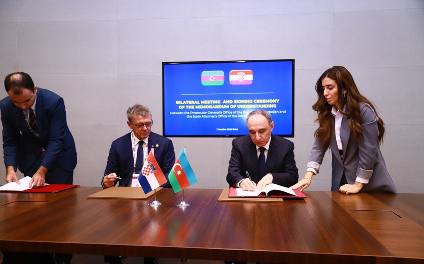 Prosecutors general of Azerbaijan, Croatia ink memo