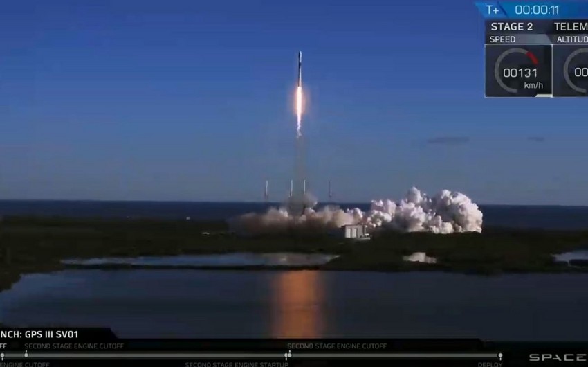 Falcon 9 raket daşıyıcısı ən yeni GPS geolokasiya peyki ilə fəzaya buraxılıb