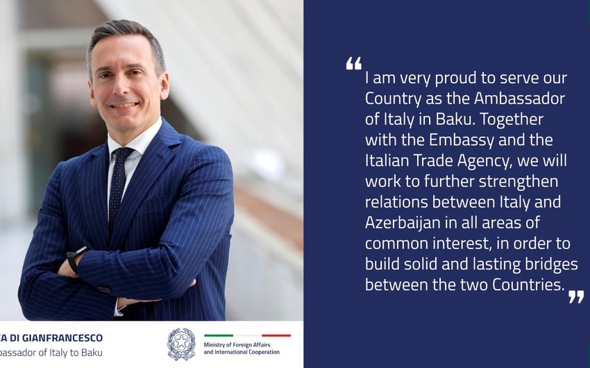 Назначен новый посол Италии в Азербайджане