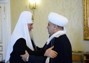 Allahshukur Pashazadeh holds meeting with Patriarch of Moscow and All Russia