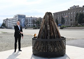 President Ilham Aliyev: It is the fourth time that I have lit the holiday bonfire in liberated lands of Karabakh
