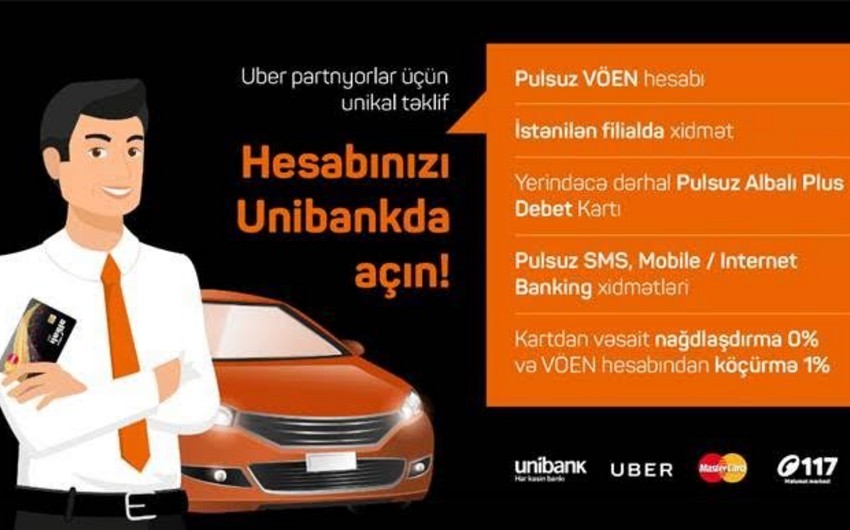 Unibank, Uber və Mastercard birgə layihəyə başlayıb