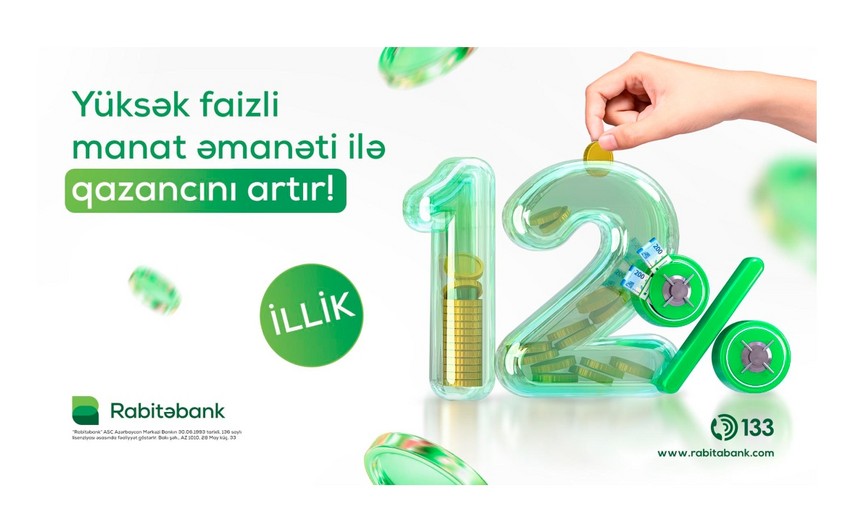 Rabitəbankda etibarlı əmanətiniz rahat gəlir gətirəcək!