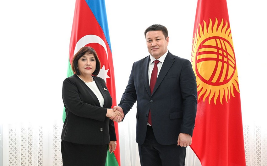 Chair of Milli Majlis Sahiba Gafarova Meets Chairman of Joğorqu Keñeş