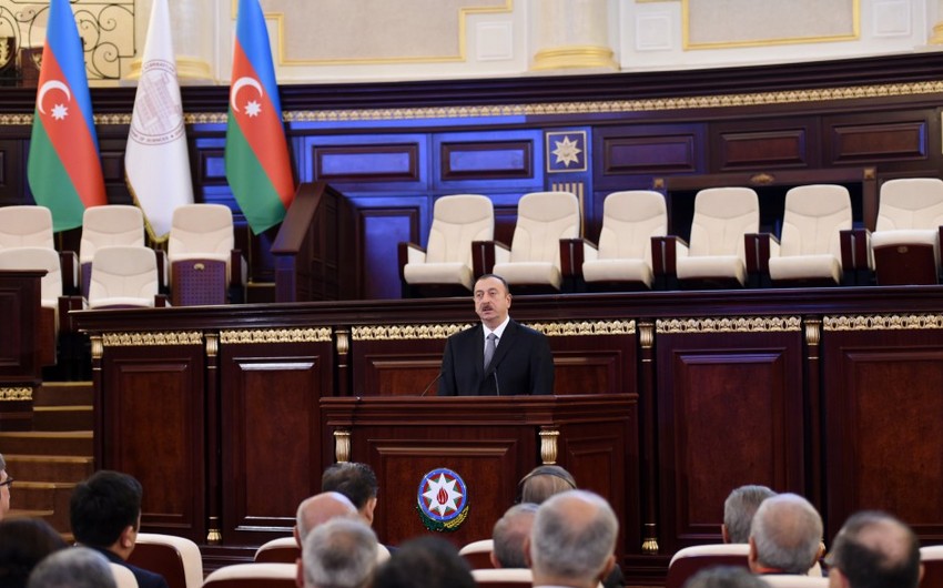 Президент Ильхам Алиев выступил на общем собрании НАНА - ОБНОВЛЕНО